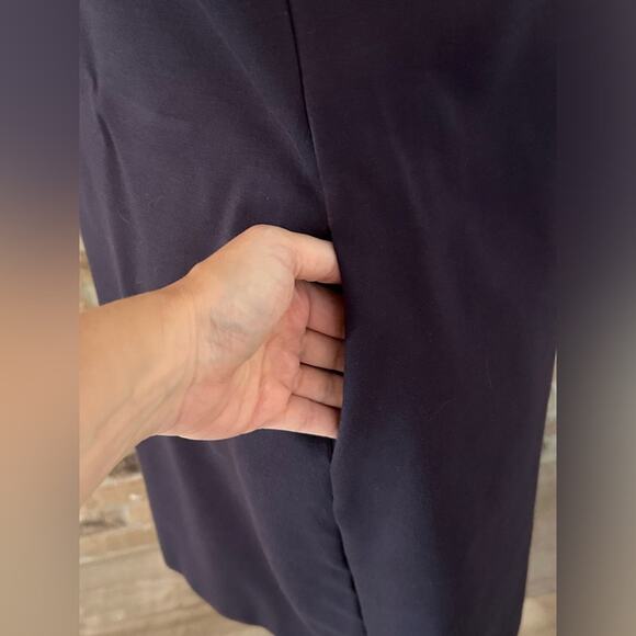 Theory classic navy blue short sleeve jatinn dress short w/ pockets size medium - Picture 5 of 9